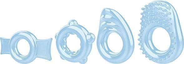 Ring A Ding Ding 4 Cock Rings Blue (SKU: ENZECR43952)